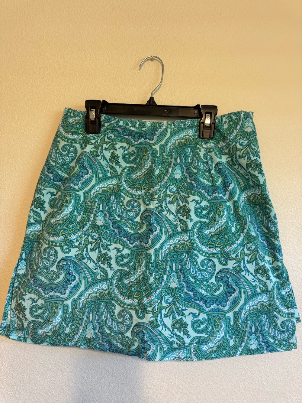 Kim Rogers Teal Paisley Mini Skort